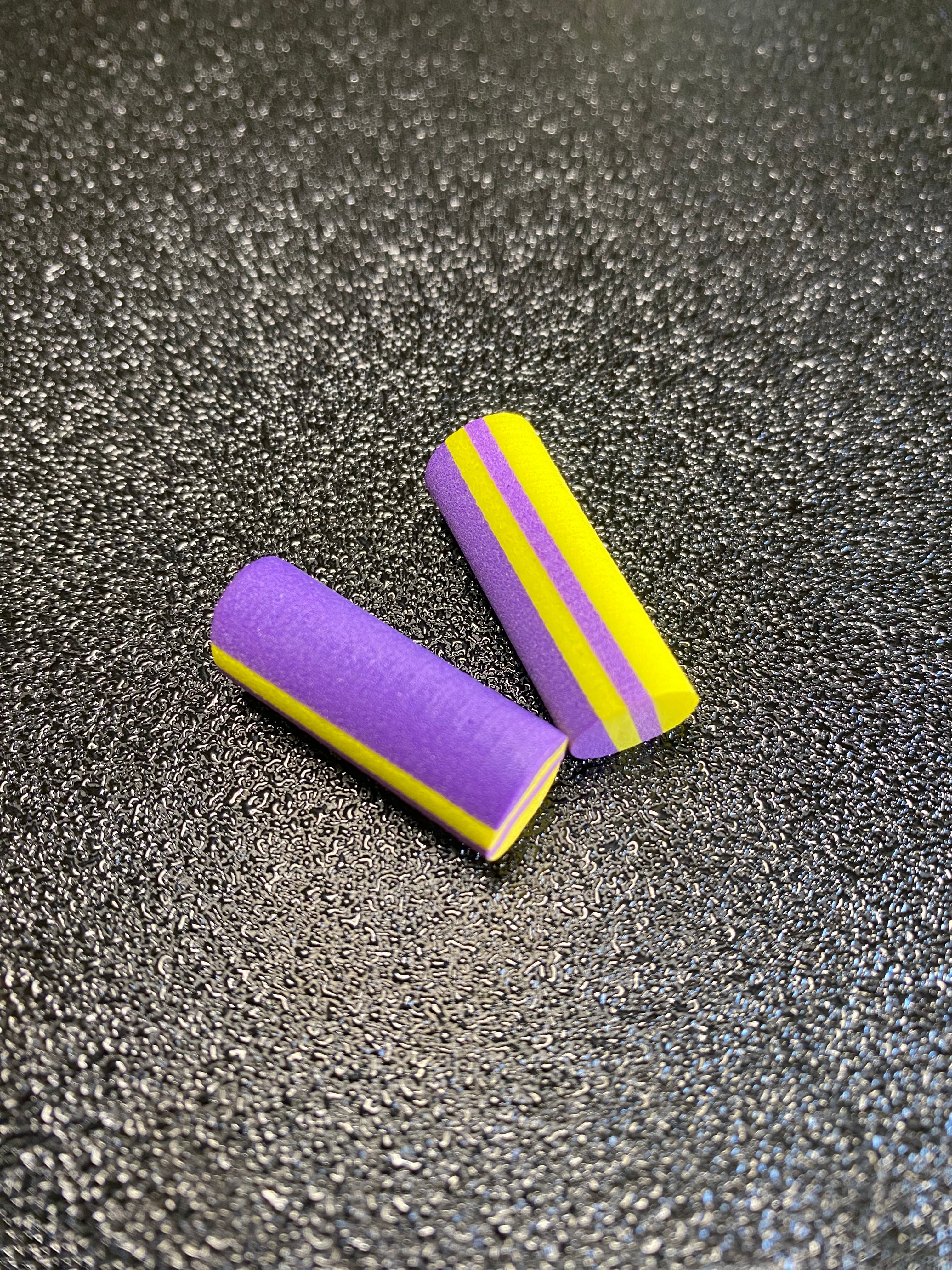 Mousse zig 10mm jaune violet x2